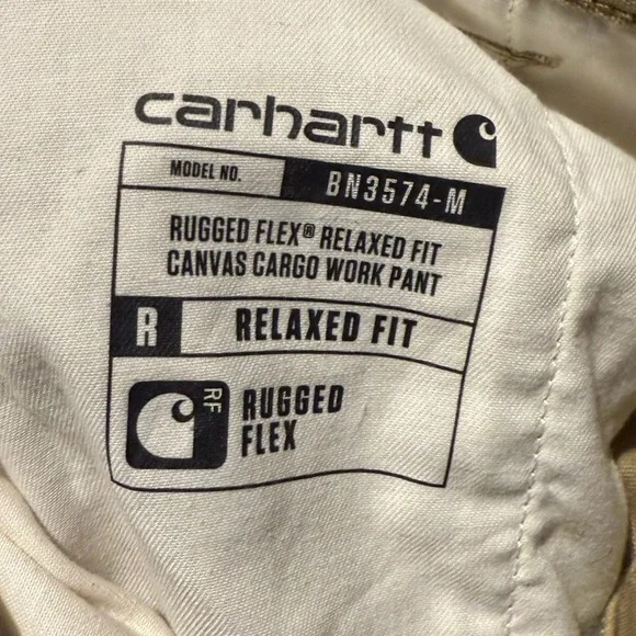Carhartt Rugged Flex Canvas Cargo Work Pants Mens 38x36 brown Relaxed BN3574-M - Picture 9 of 13